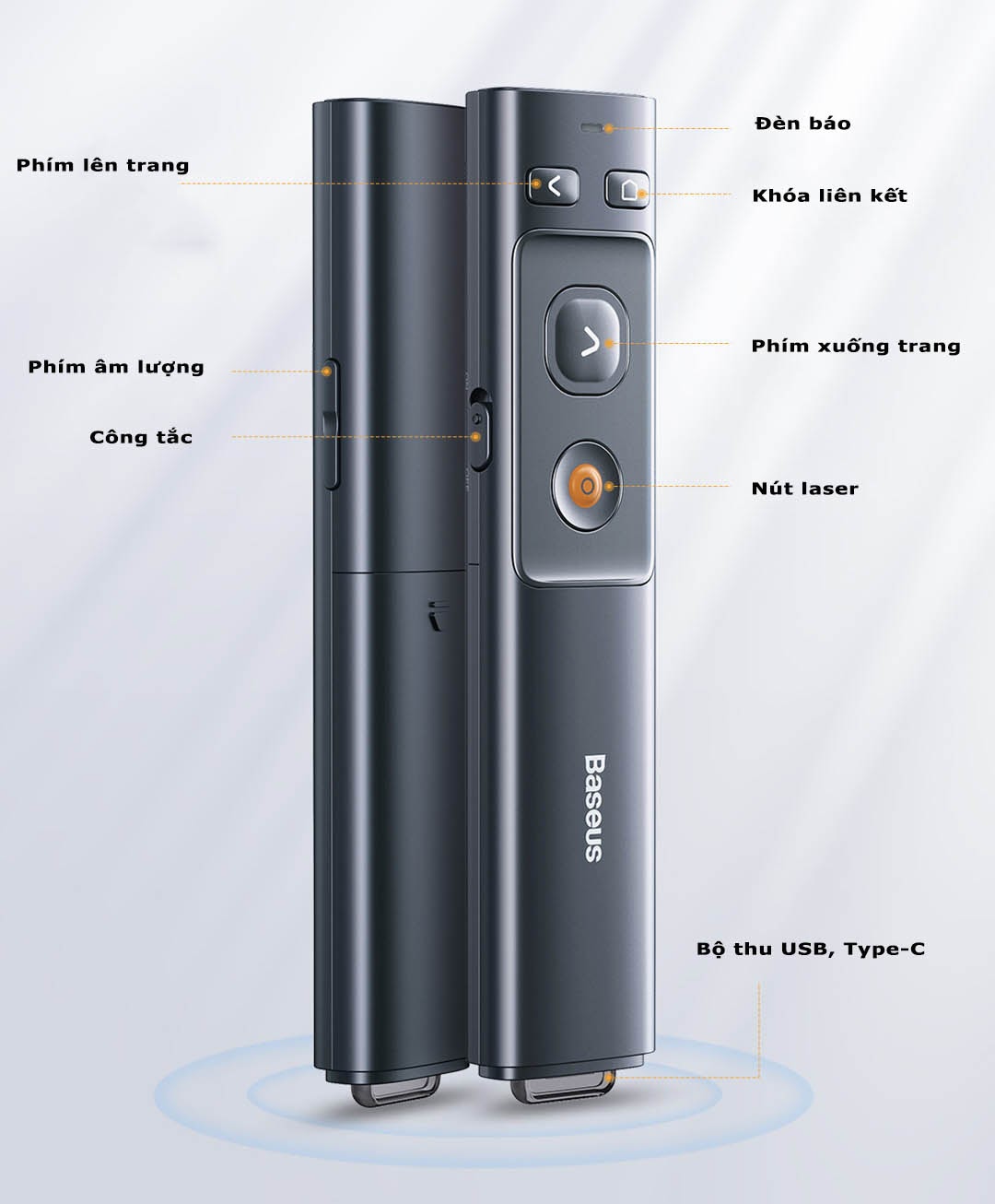 Bút Trình Chiếu Laser Baseus Orange Dot Wireless Presenter